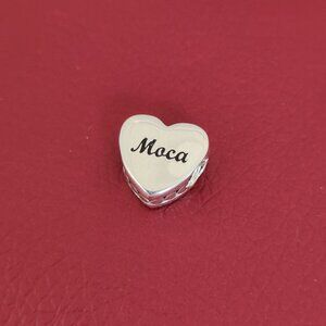 Pandora Moca Heart Charm Coffee Lover Pendant Bead S925 Sterling Silver with box
